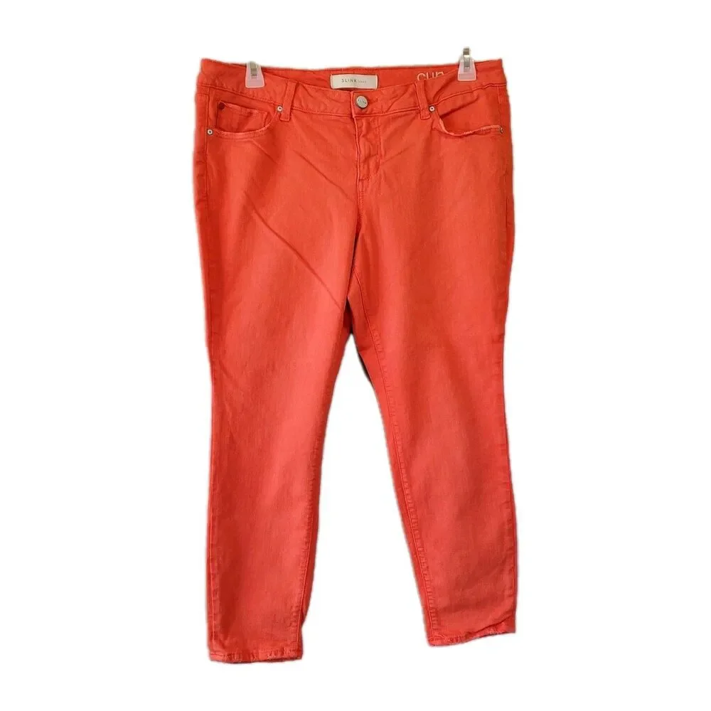 Slink Jeans Womens Size 16 Orange Straight‎ Leg